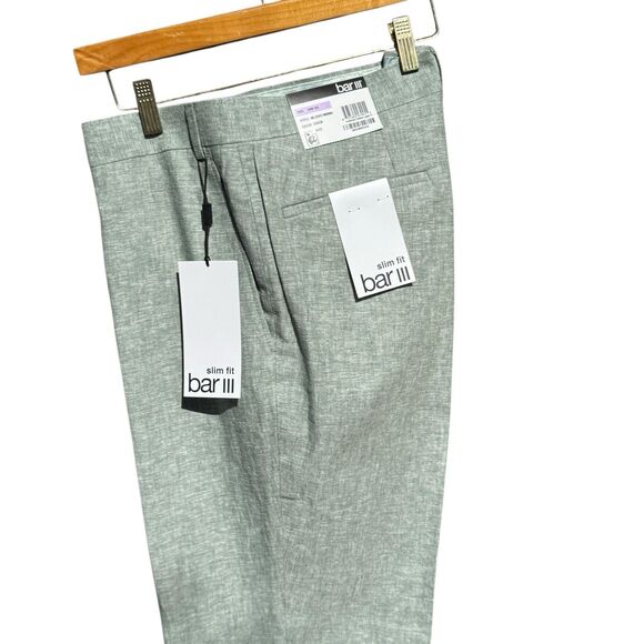 Bar III Men's Green Slim-Fit Linen Tapered Dress Suit Pants Size 38W 32L NWT - Picture 5 of 8